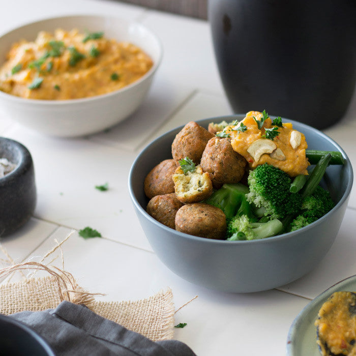 Herby Falafel with Pumpkin Sauce