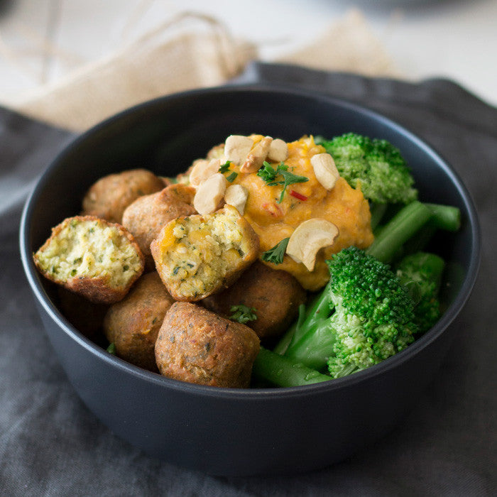 Herby Falafel with Pumpkin Sauce
