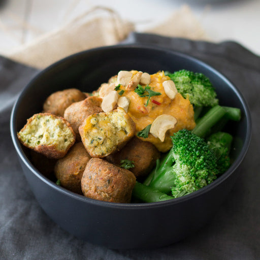 Herby Falafel with Pumpkin Sauce