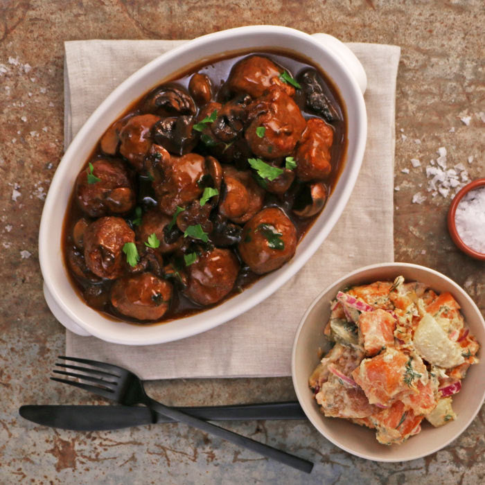 Healthy Meatball & Mushroom Casserole