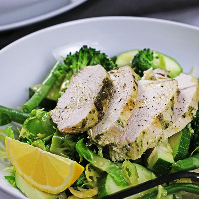 Lean Chicken with Zesty Greens