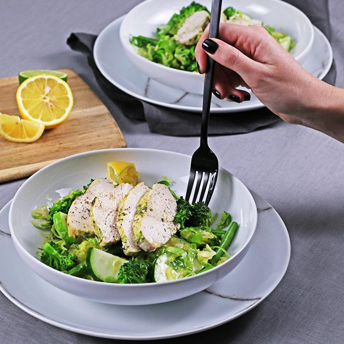 Lean Chicken with Zesty Greens