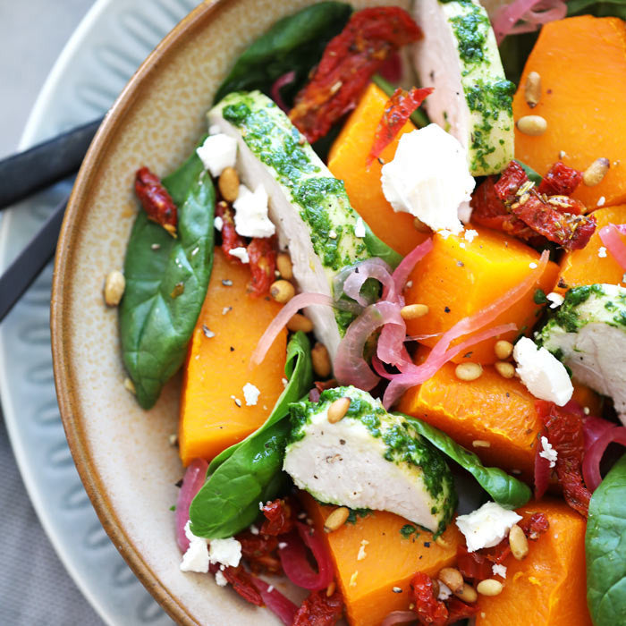 Pesto + Pumpkin Chicken Salad