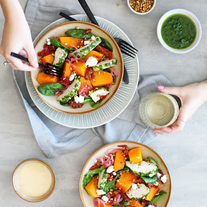 Pesto + Pumpkin Chicken Salad