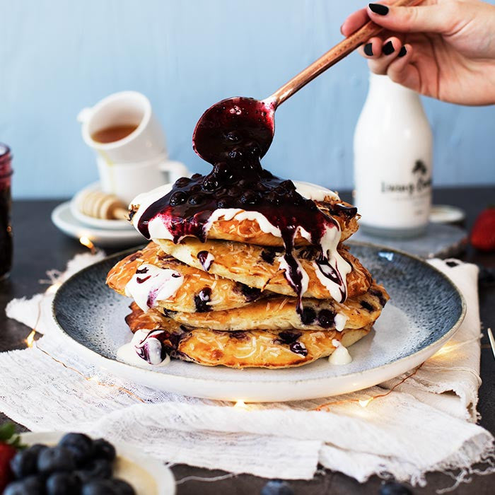 Blueberry Protein Pancakes