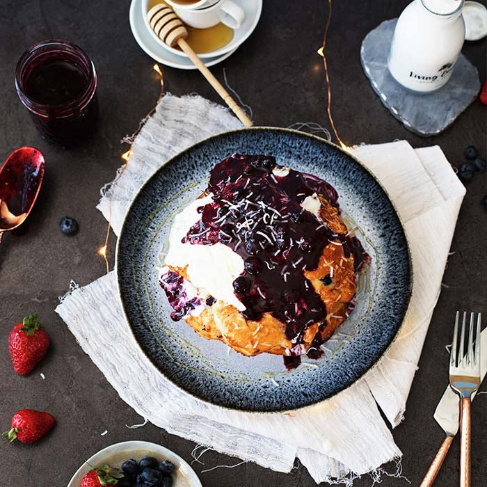 Blueberry Protein Pancakes