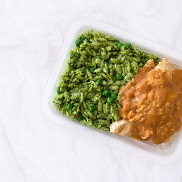Satay Tenders with Green Chilli Risoni