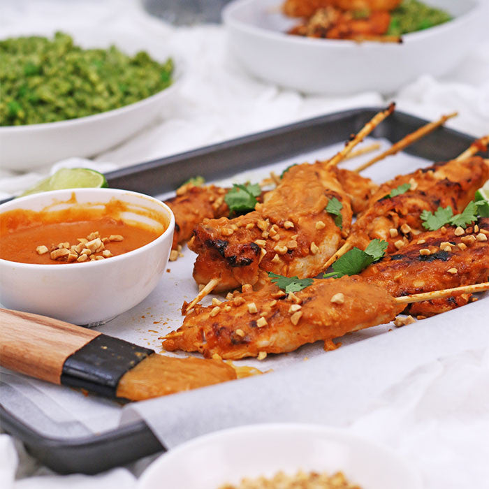 Satay Tenders with Green Chilli Risoni